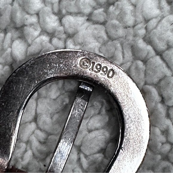 LL Bean Vintage 1990 Skinny Western Leather Belt,Gold tone buckle and Tip, 30 - Picture 6 of 9